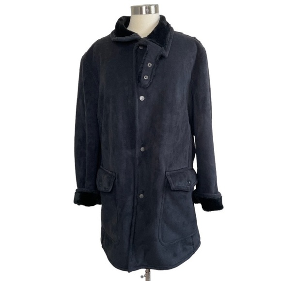 EMPORIO ARMANI Reversible Synthetic Shearling Coat size 50 - Picture 13 of 15